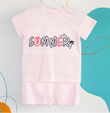 Bộ sơ sinh cộc tay Summer La Pomme SS147 (hồng)